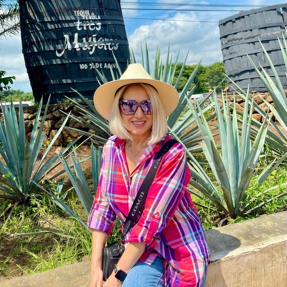 Ralph Lauren Womens Size Medium Pink Purple Paid Flannel Blouse Shirt Top Button - Picture 10 of 10